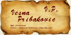 Vesna Pribaković vizit kartica